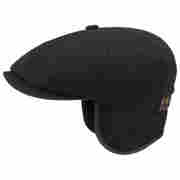 Hatteras Earflap Flat Cap by Stetson black