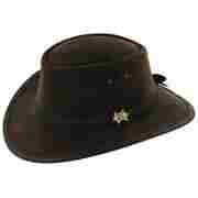 Bushwalker Leather Hat by BC HATS brown