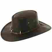 Croc Leather Hat by BARMAH brown