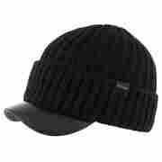 Hayburn Stoneham Leder Strickcap by Stetson schwarz