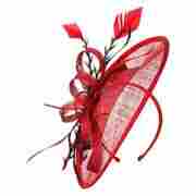 Ivrea Fascinator Hair Decoration by McBURN red
