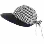 Tramontana Checked Straw Visor by McBURN blue