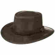 Durras Leather Hat by Scippis brown
