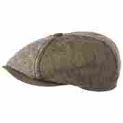 Harwinton Linen Blend Flat Cap by Stetson brown