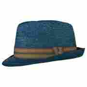 Taft Trilby Raffia Hat by Stetson petrol blue